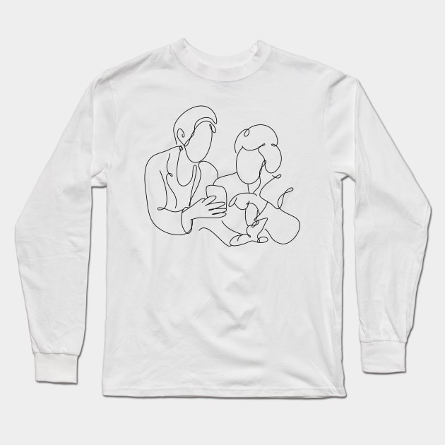 Women Day Line Art Minimal Long Sleeve T-Shirt by Twiri